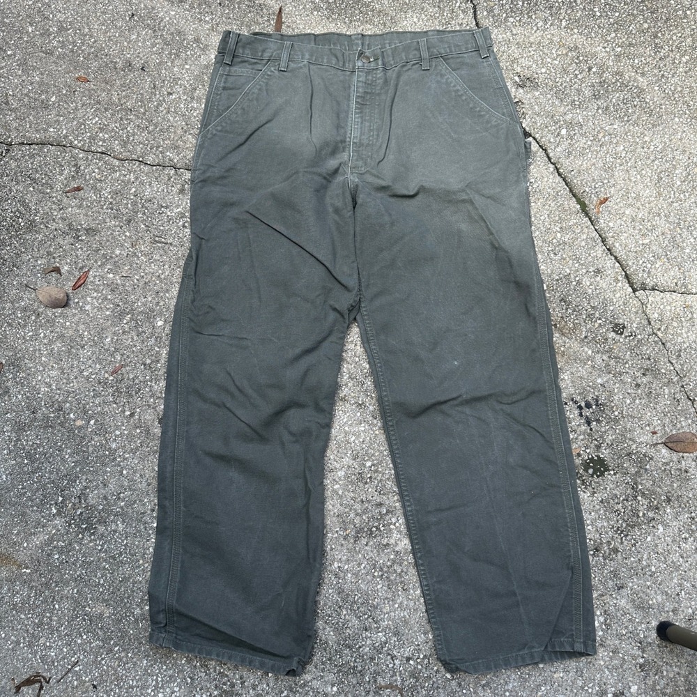 Carhartt B11-MOS Moss Green Washed Duck Work Dungaree Carpenter Pants 40x32